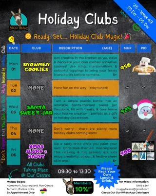 Muggy Beanz Holiday Club