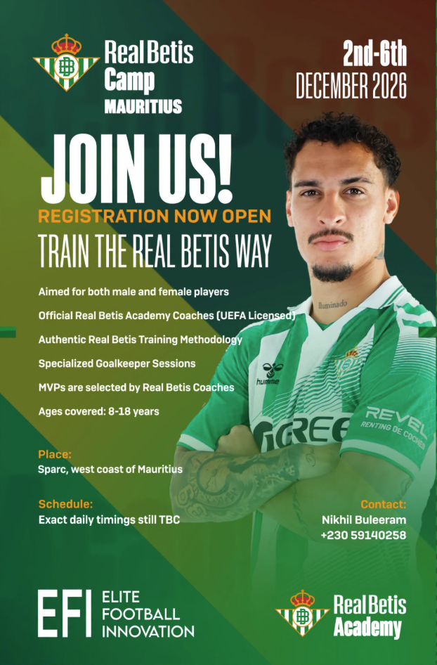 Real Betis Football Camp Mauritius 2026