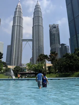 Family meetup at KLCC Park, Malaysia